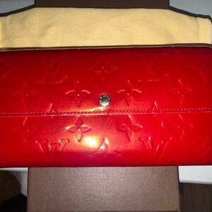 Louis Vuitton Red Patent Vernis Monogram Wallet